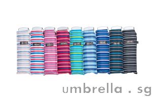 Waterfront Flat Folding Umbrella Colourful Stripes