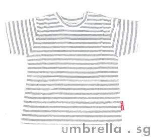 Kids round neck t-shirt in grey stripes
