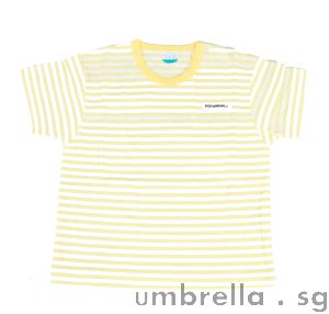 Kids round neck t-shirt in yellow stripes