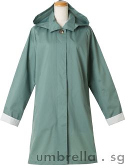Ladies Soutien Collar Raincoat Green