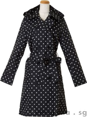 Ladies Pattern Trench Coat Dots