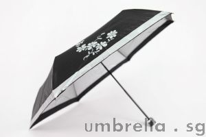 Mini Folding Umbrella with UV Coating in Plain Colours